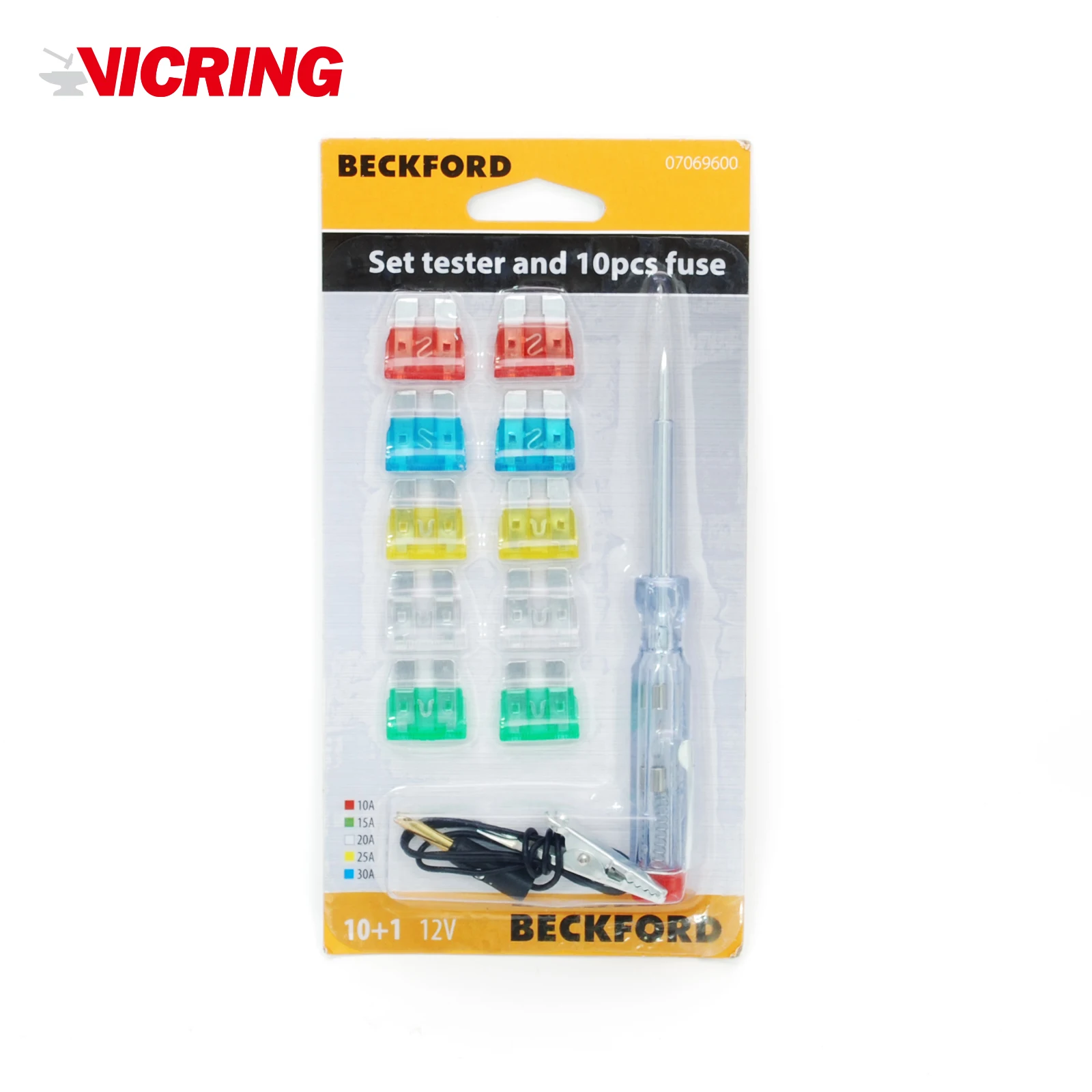 VICRING 10pc Auto Car Micro Mini Blade Fuse With Auto Tester