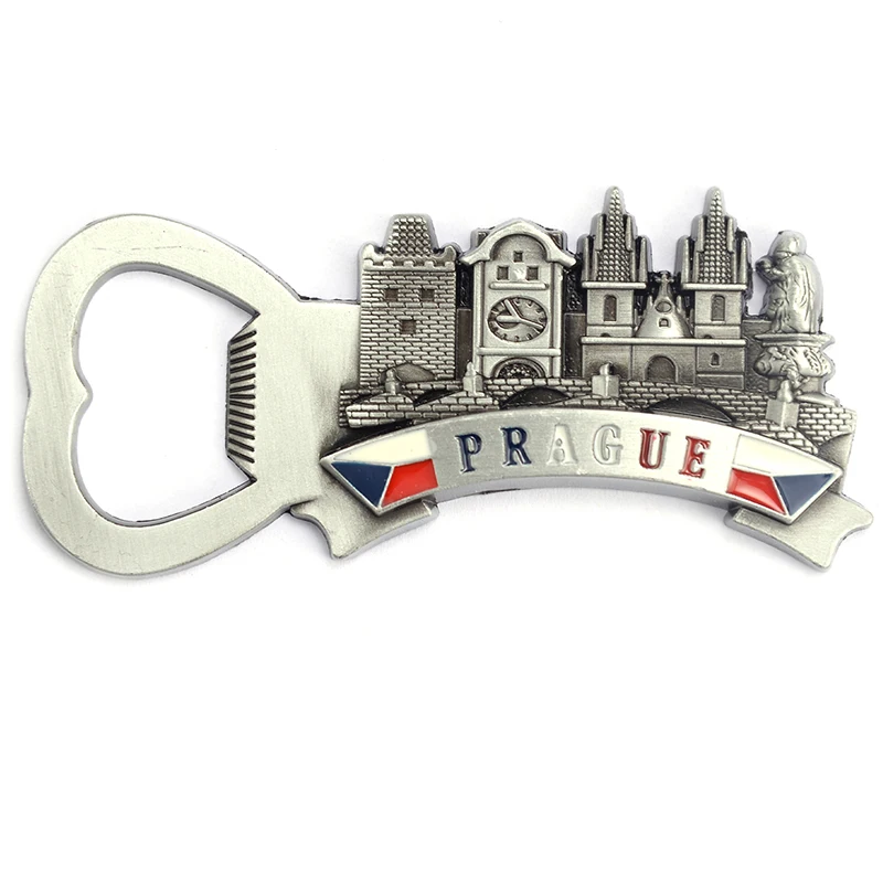 Factory Promotional fridge magnets Praha Bottle Opener Magnet Fridge Tourist Souvenir