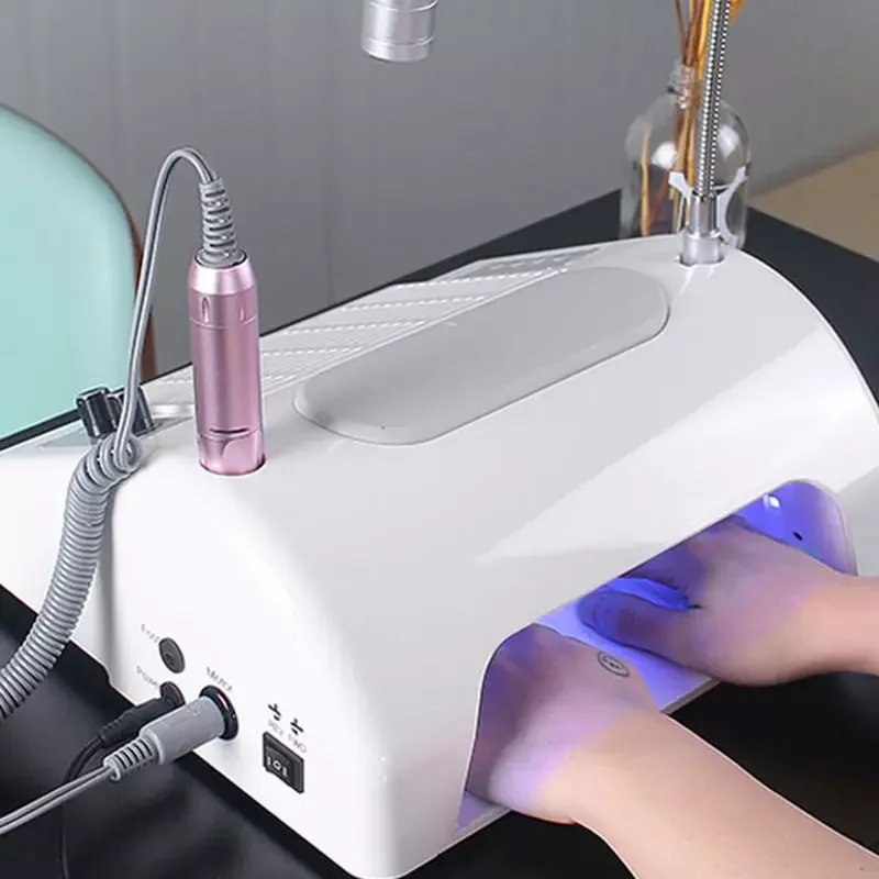 Nail Beauty Salon 5 in 1 Manicure Nail Dust Collector Machine Polish Dryer UV Lamp with Nail Drill Sets