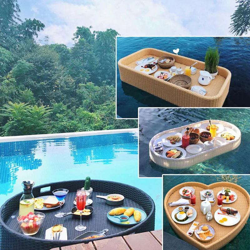 Good quality breakfast floating tray  hotel beach pool tray pool float trays villa for pool