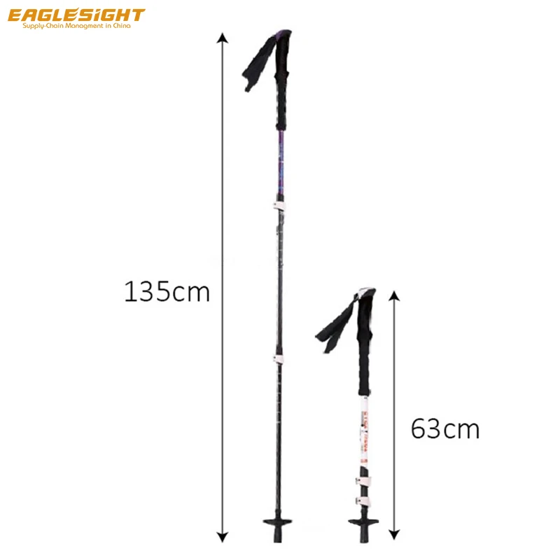 Best Selling Outdoor Hiking Walking Camping Telescopic Carbon Fiber Trekking Pole Light Weight Carbon Fiber Trekking Pole