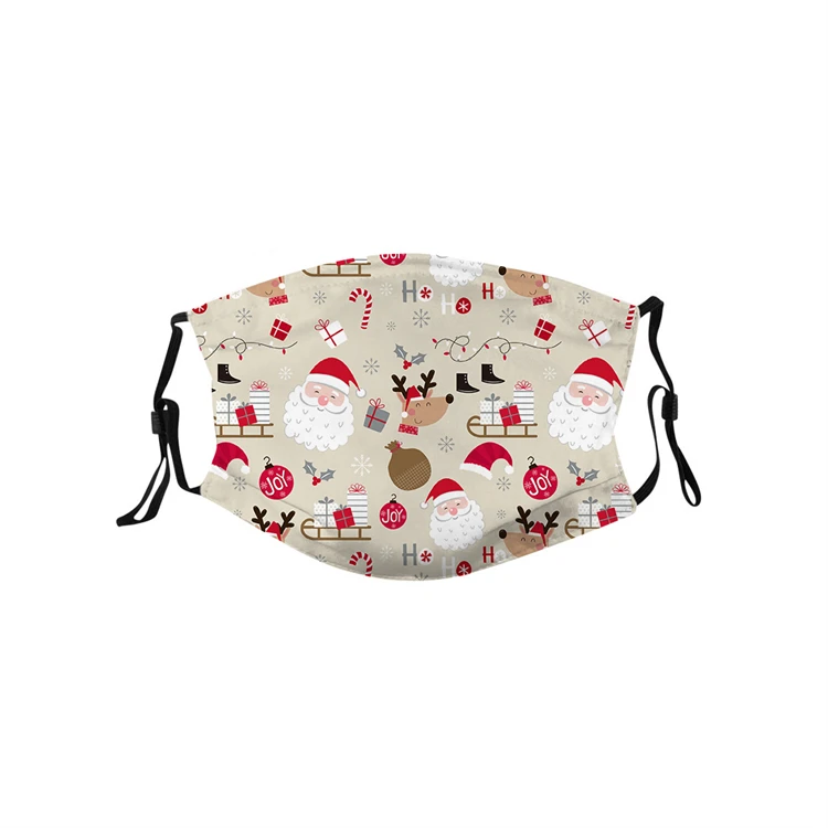 Wholesale Customization Fashion Party Mask Style New Christmas Picture Printed Hanging Ear Facemask For Adult And Kid