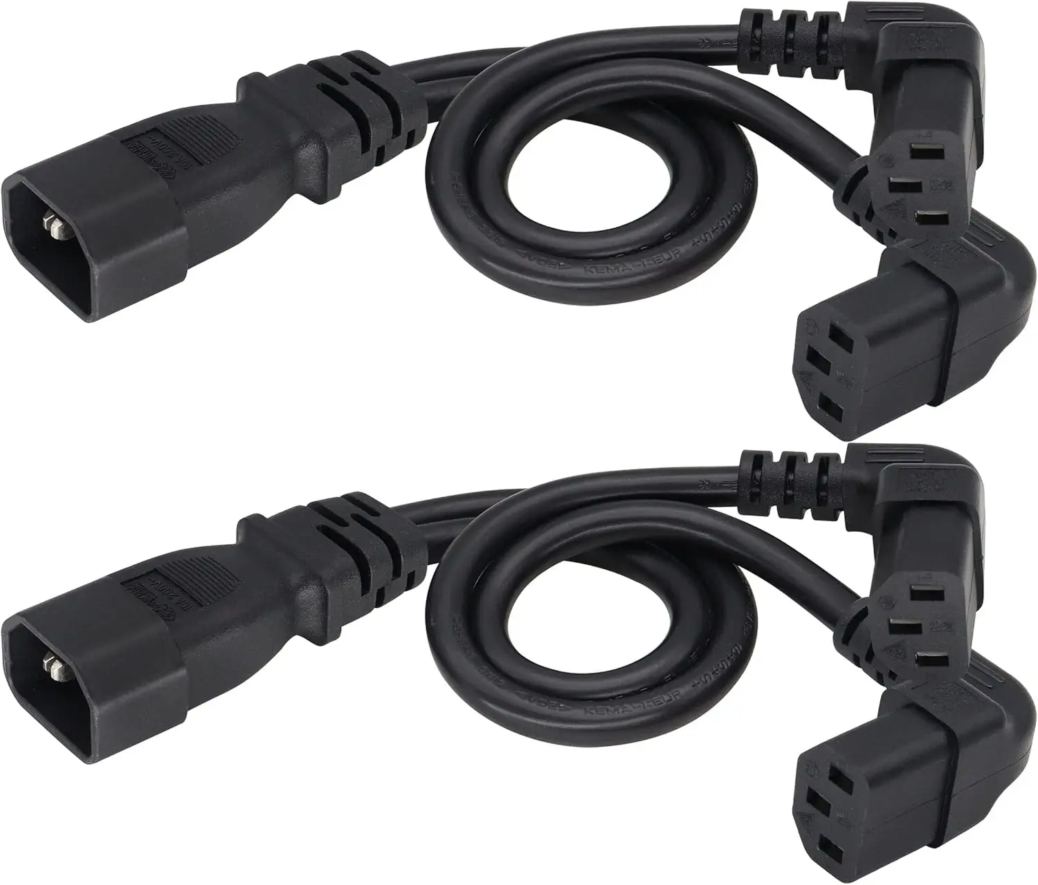 Black 10 Amp Cables CPU/PDU Power Cord C14 to 2x C13 Y Splitter Adapter Cable for powering computers, monitors
