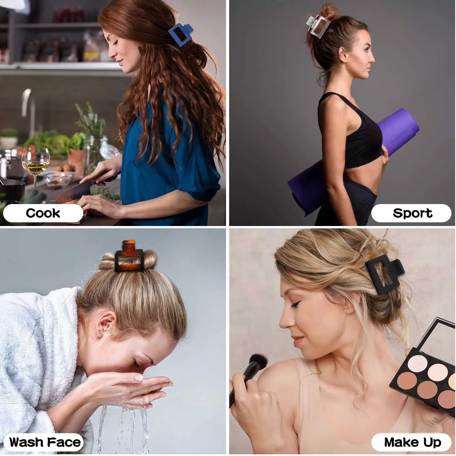 Нескользящие большие заколки для волос женщин и девочек супер прочные Милые Акриловые толстые