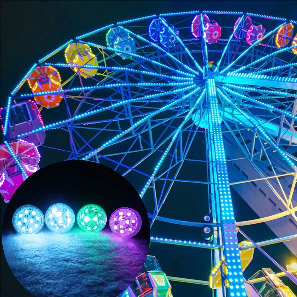 Aglare Waterproof IP65 Outdoor RGB led cabochon light chameleon led amusement ride lighting