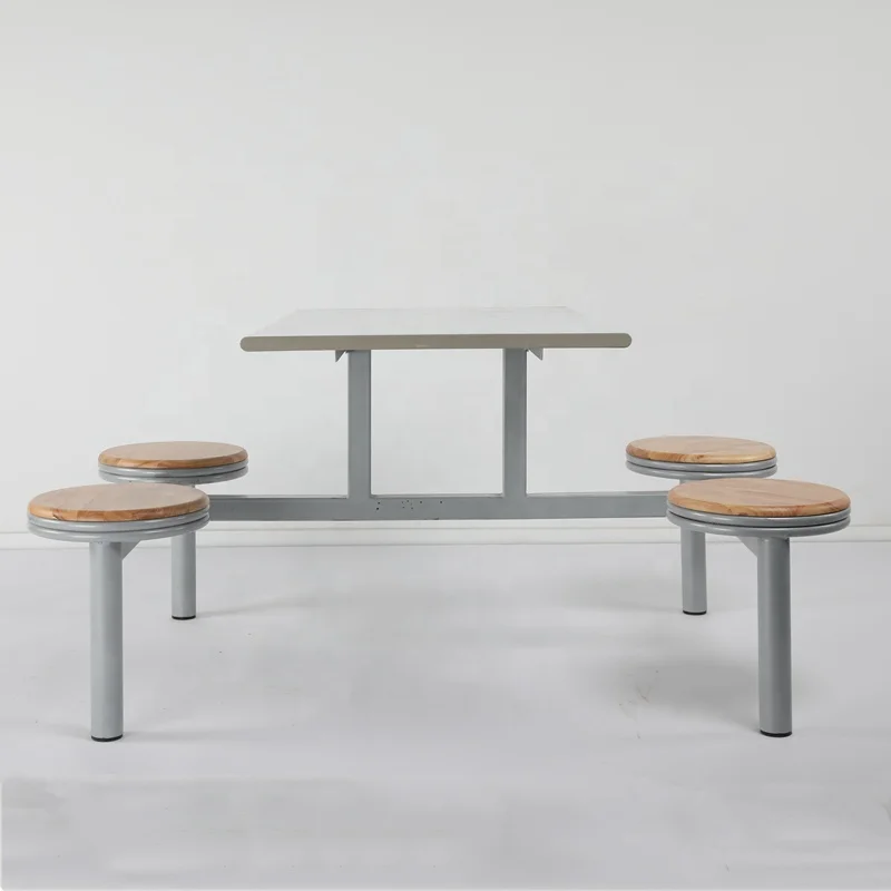 1200mm Stainless steel student dining conjoined table chair for 4 seater for school