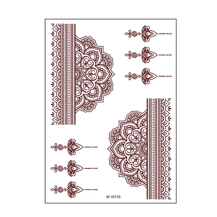 High quality waterproof temporary ladies full hand red stick on henna tattoos