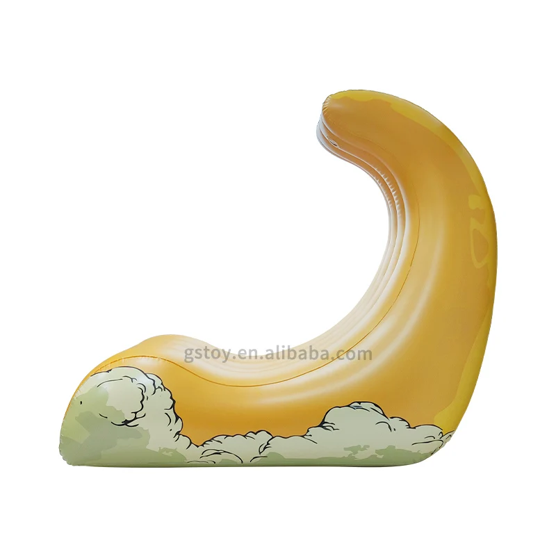 Outdoor Folding portable crescent shaped blow up lounger living room air chair inflatable moon sofa bed