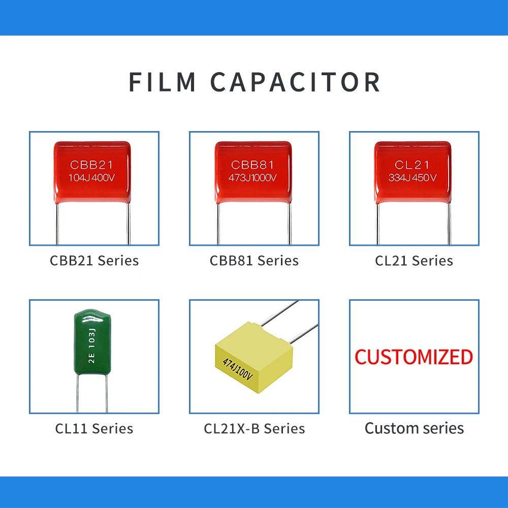 Metallized Polypropylene Film Capacitor High Pulse Voltage Capacitor CBB21-104/630V