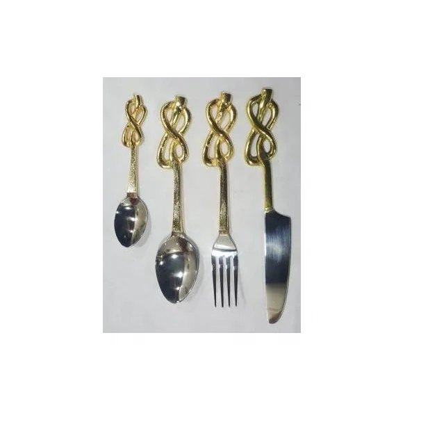 Fresh Arrival Stainless Steel Knot Handle Cutlery Set With Designer Handles  Whole Sale Metal Flatware for Home and Hotels