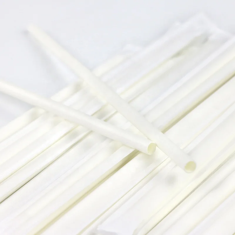 
White paper straws drinking straws packed in customized box 