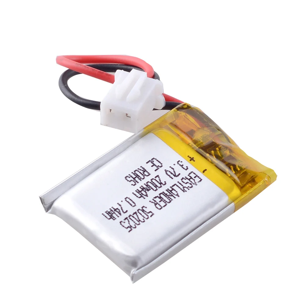 
502025 3.7V 200mah JST 2.54 2P li polymer battery 