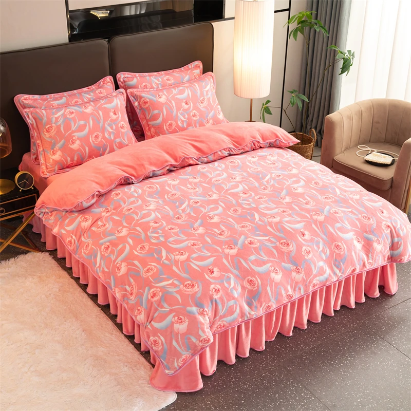 100% cotton organic crib bedding cot bed set coral fleece fluffy blanket bedding duvet cover sets - soft & breathable brush