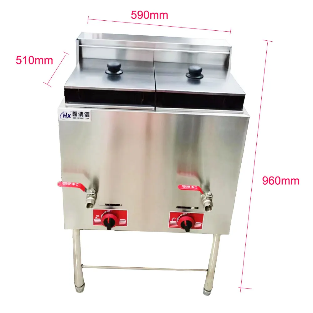 20L +20L Professional Cina Friggitrice a Gas Fried Potato Chips Machine Comercial Gas Fryer
