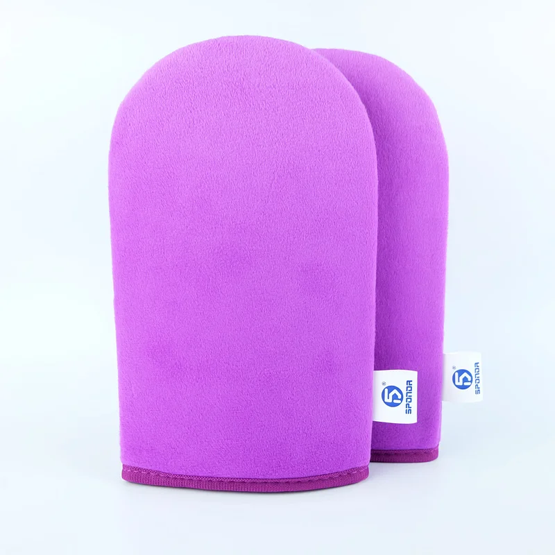 
Hot sale spray lotion Light green straight side Durable Self tanning Applicator mitt 