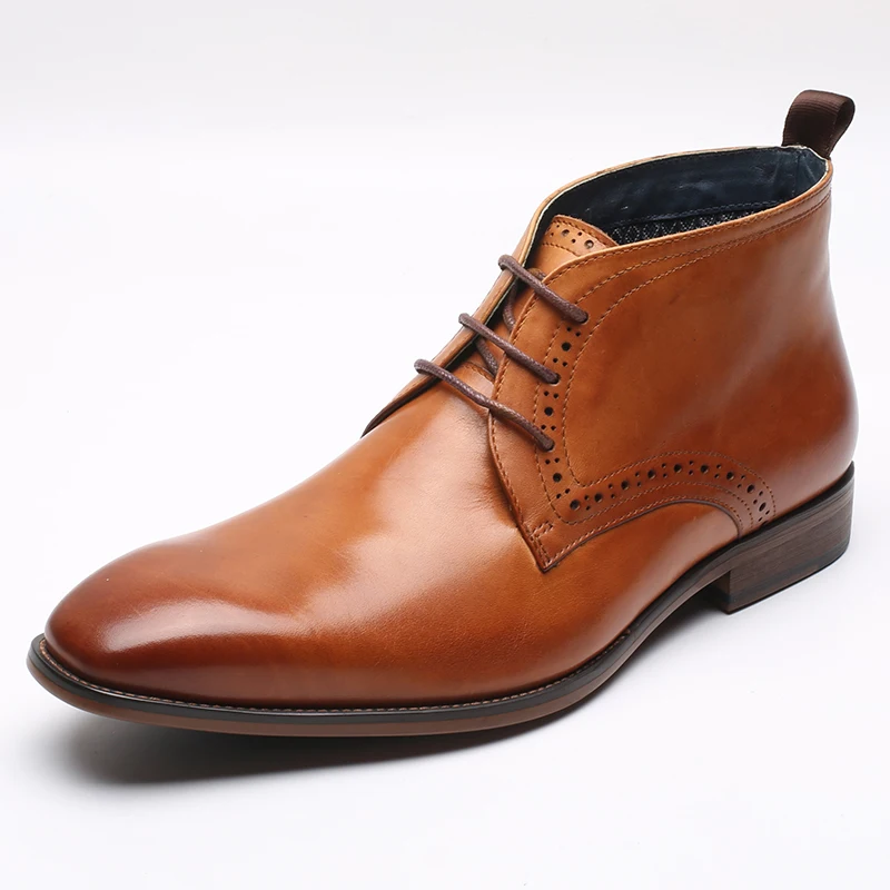 Wholesale chukka boots genuine leather high neck leather shoes for men