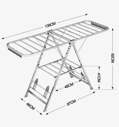 Stainless Steel Clothes Drying Racks Cloth Dryer Hanger Stand Folding Laundry Rack