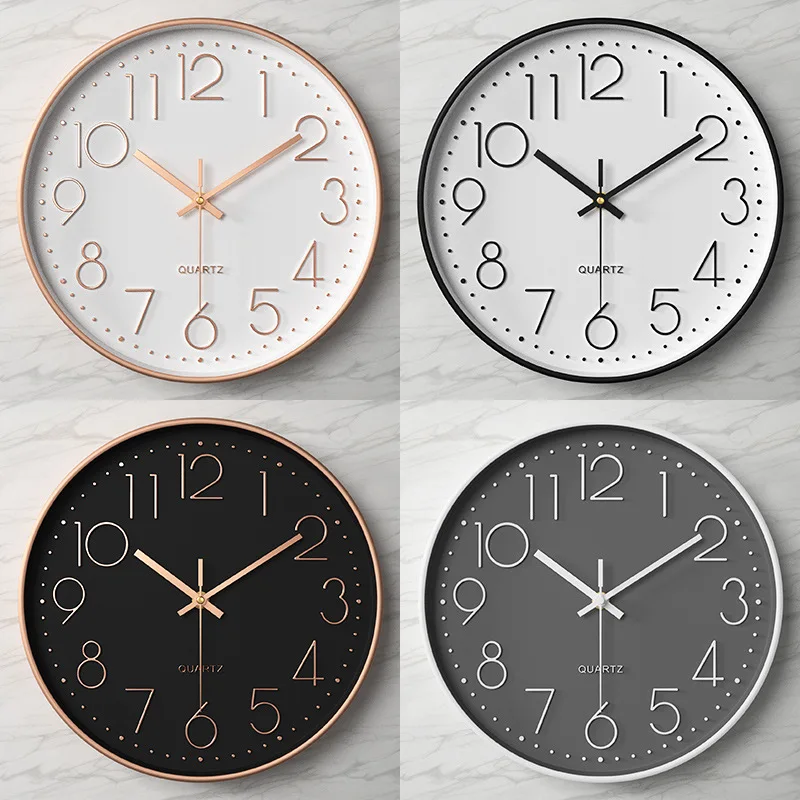 Living room quiet simple fashion clock wall hanging household three-dimensional digital wall clock
