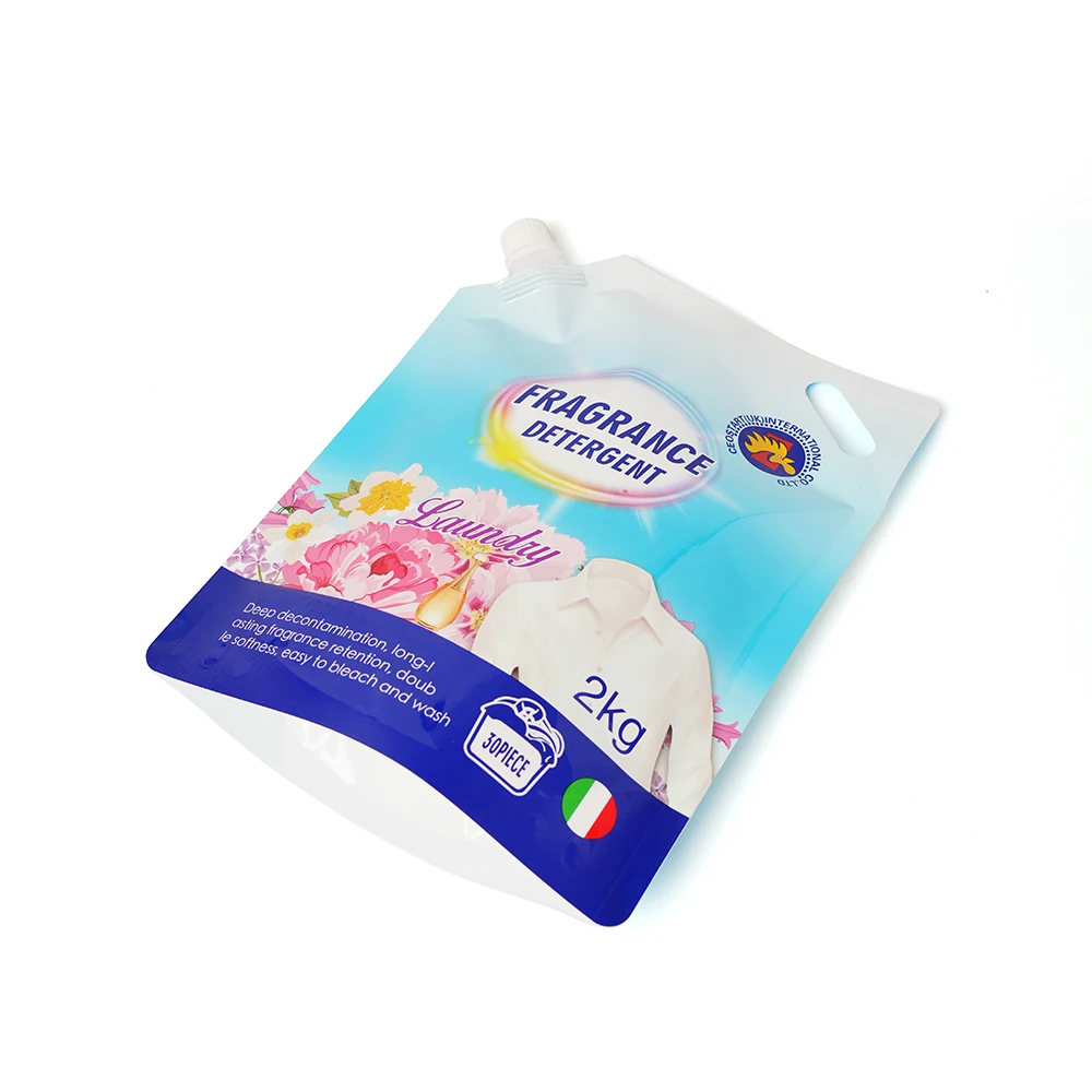 Innovative Design Washing Liquid Suction Nozzle Pouch Bag Printed Custom Plastic Packaging Stand Up Pouch