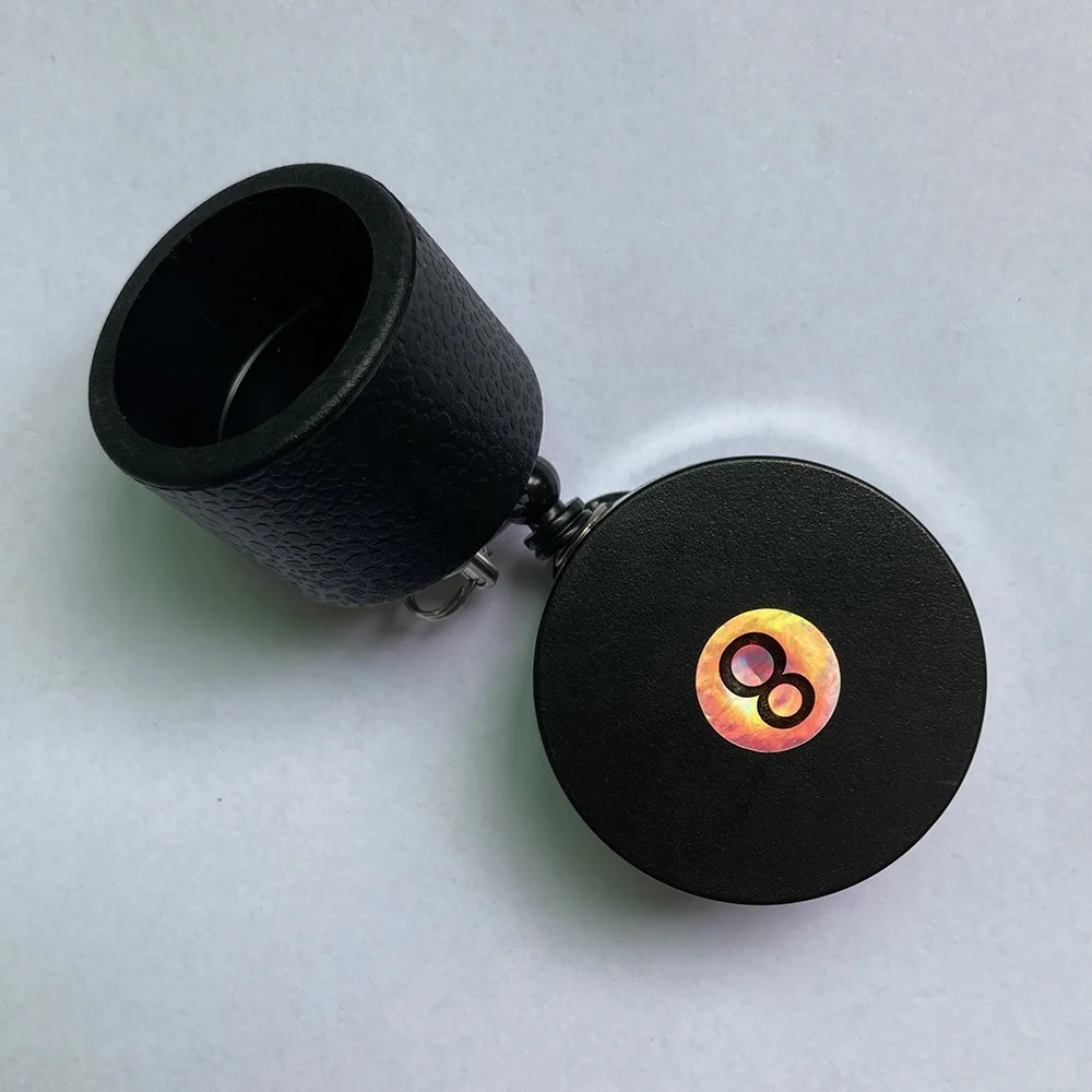 Portable retractable billiard chalk holder hexagon and square shape