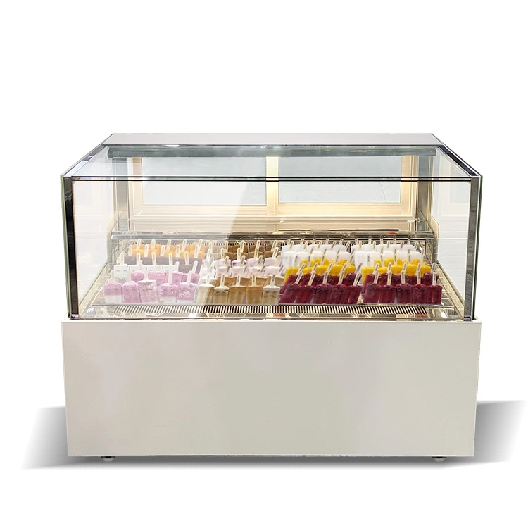 Yourtime 1/4 5 pan commercial food ice cream bar counter customized display cabinet chocolate fruit ice cream freezer display