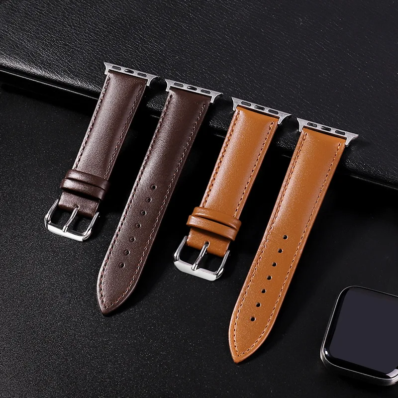 woman men genuine leather watch band strap for iwatch series 8 7 6 5 4 3 2 SE 30mm 42mm 45mm 41 44 49 mm band