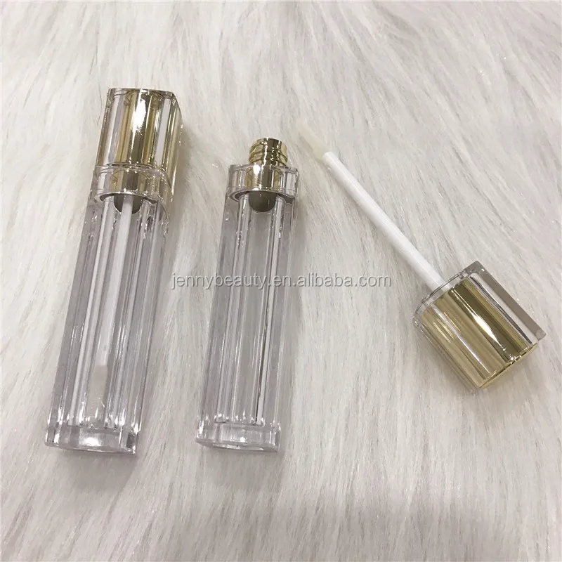 
Hight Quality Custom Private Label Lipgloss Container 8ml Clear Acrylic Metal Silver Gold Lid Top Lip Gloss Tube 