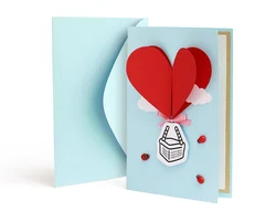 Aegean Gift 3d Love Heart Greeting Cards Craft Paper Pop Up Wedding Invitation For Wedding