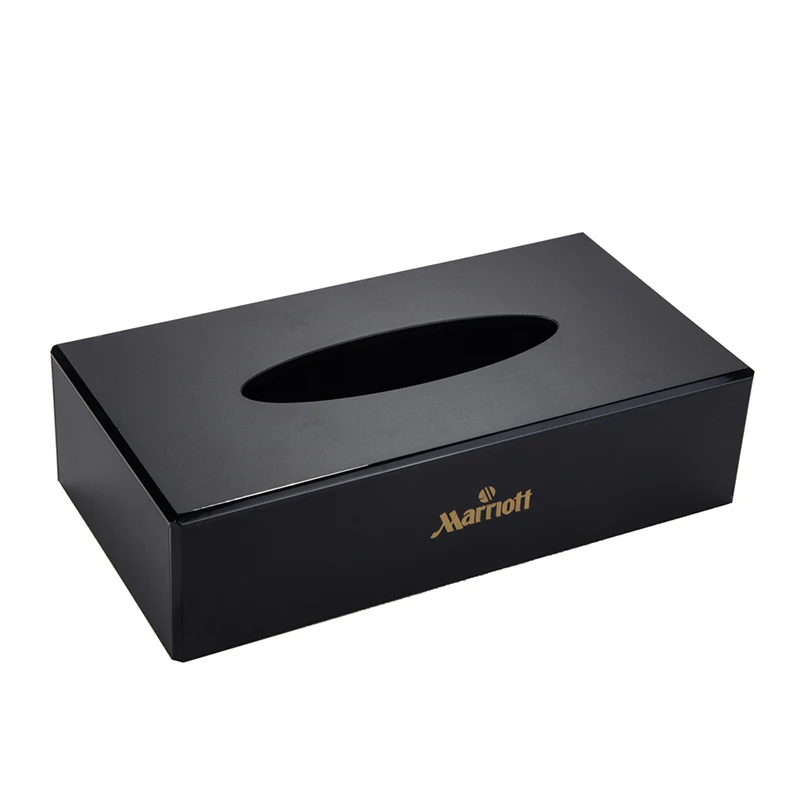 2021 new design Modern 6 piece Luxury acrylic pmma black house home bathroom accessories with golden logo