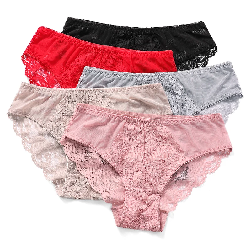 BEIZHI Brand New Design Lace Briefs Sexy See Through Rib Fabric Comfy Soft Ladies Mid Rise Underwear Panties