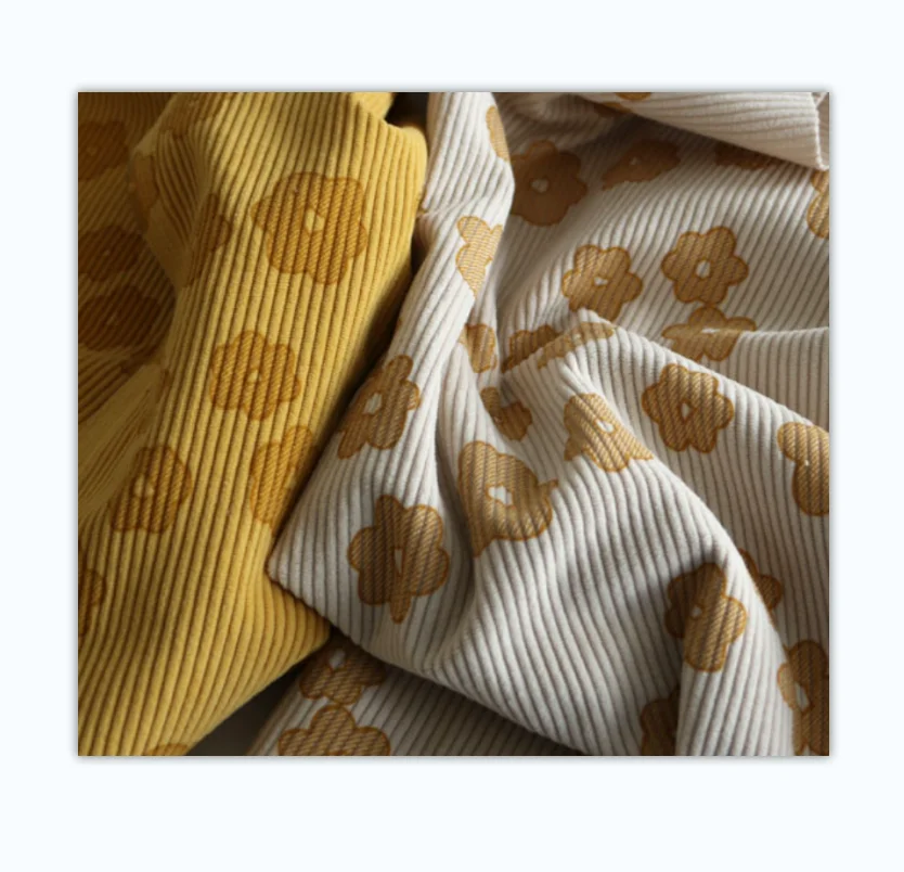Yellow 8w 11w 14w 16w 21w 100% cotton corduroy fabric for pants