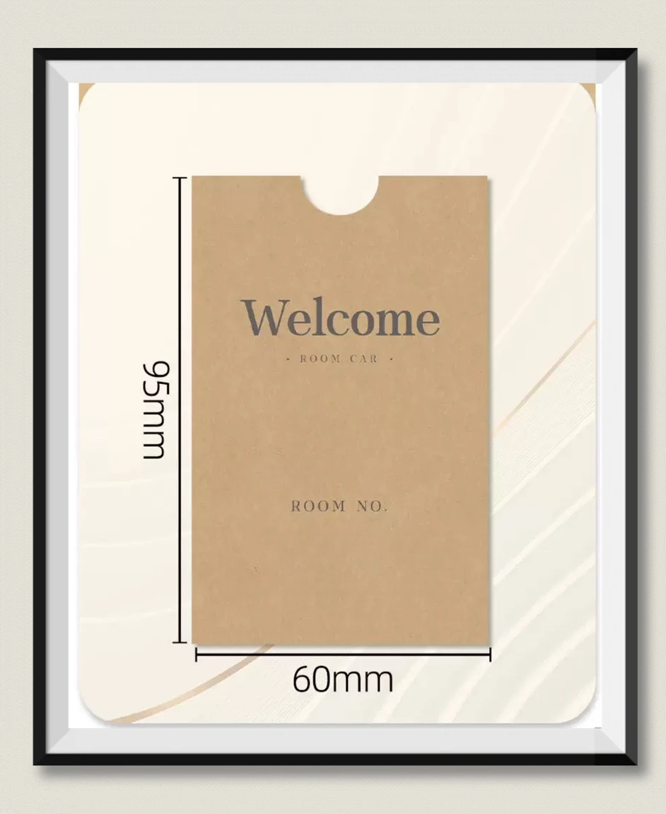 Custom Logo Printed Card Sleeve Set for Hotel Use Double Side Coated Craft Paper Room Lock Card Holder