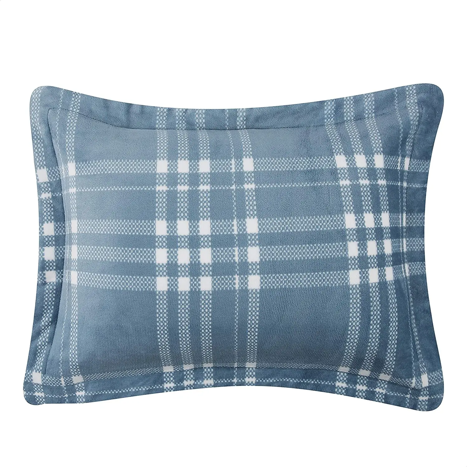 Ultra-Soft Micromink Sherpa Comforter Bed Set Comfortable and breathable  Duvet quilt- Teal Plaid, Full/Queen