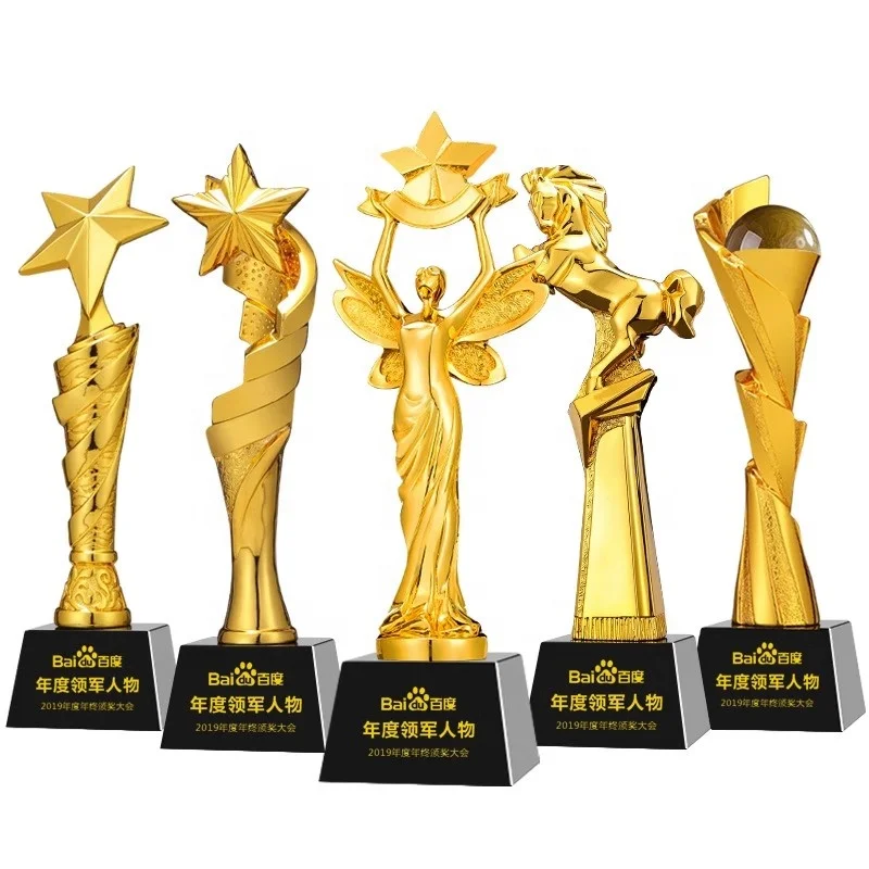 Wholesale Printing Wood Acrylic Crystal Trophy Award Custom Metal Trophy Cup For Business Gift