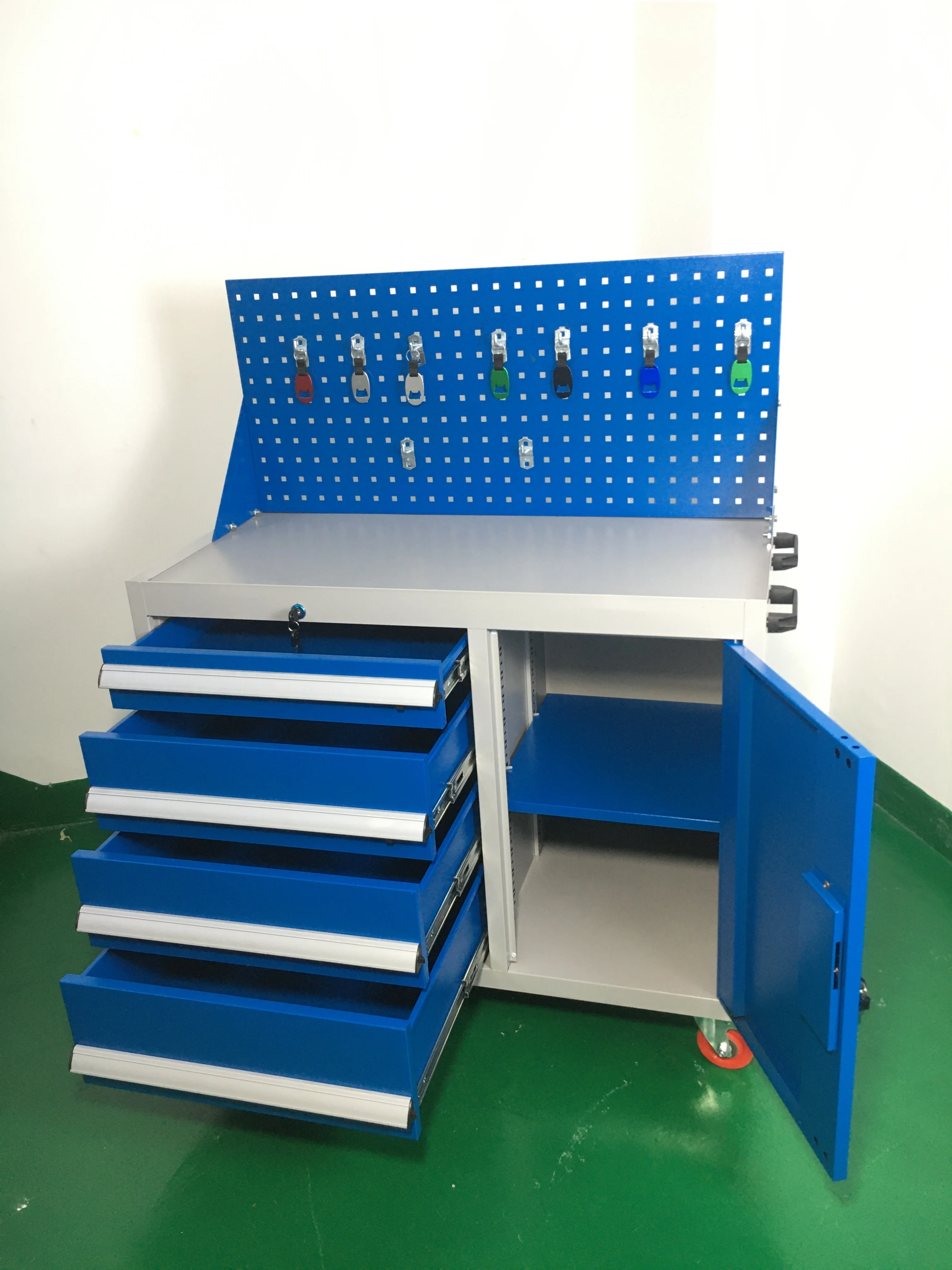 Industrial Mobile Storage Cart Steel Tool Cabinet with Wheels for Workshops Auto Repair Powder Coating Finish OEM Supported