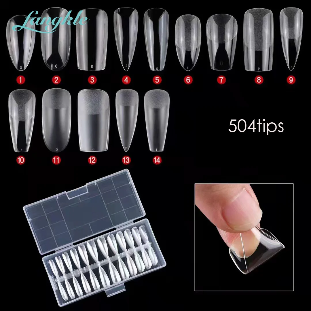 Wholesale Nail Tips 12sizes 500tips Soft Gel Nail Tips without White Trace