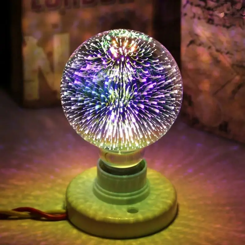 Colorful Fancy Design Diamond Shape 3D Fireworks LED Bulb Light