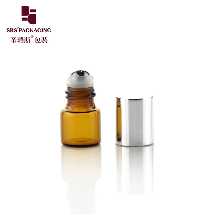 BLP15-1ML 2ML 3ML 5ML Empty Mini Size Glass Vial Container with Thread Matching Screw Metal Silver/Gold Cap with Metal Ball