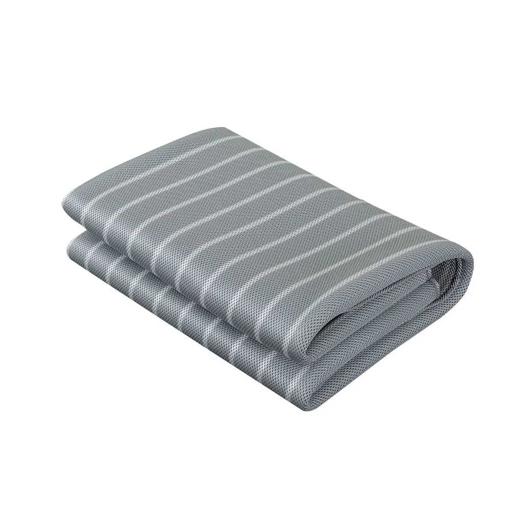 High Quality Light Gray Foldable 3D Mesh Spacer Cooling Breathable Mattress Bed Topper Pad