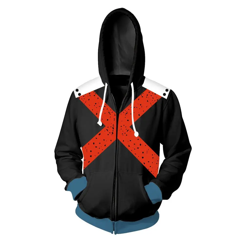 
Wholesale my hero academia custom made sublimation print quick dry hoodies 