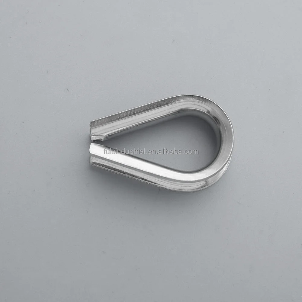 European Type Rigging Hardware Cable Wire Rope Fittings Thimbles 304 Stainless Steel 2mm Stainless Steel Thimble