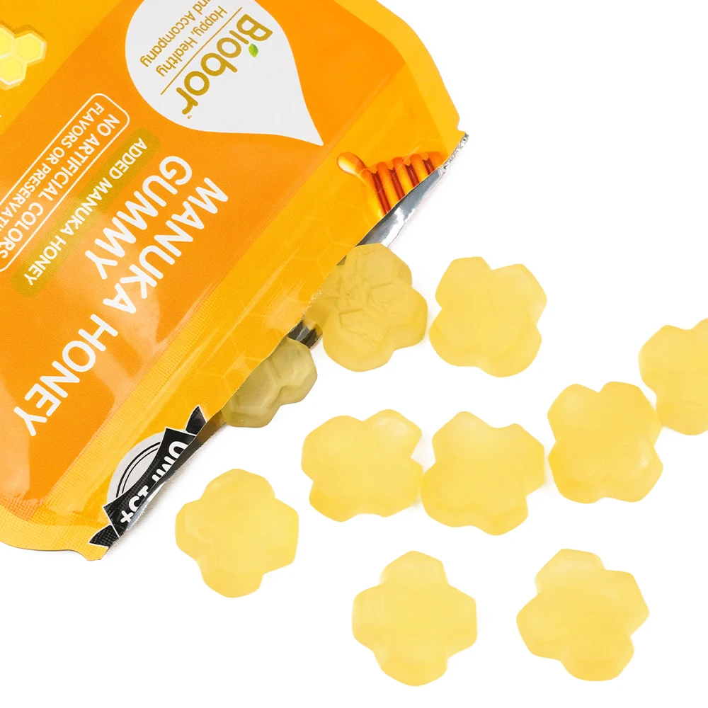 Biobor Happy Healthy Accompany Honey Pomelo Flavored No Artificial Colors Natural Flavors Manuka Gummy Without Preservatives
