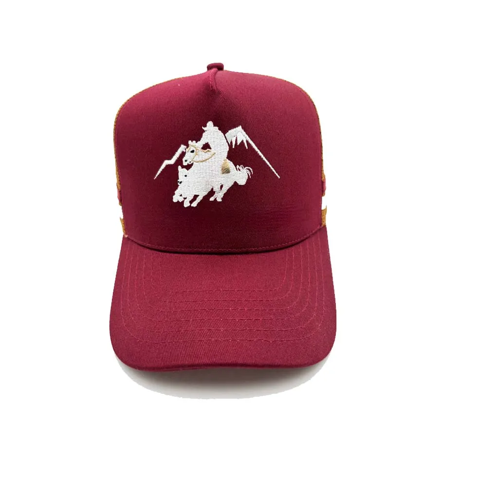 custom high quality  Ponytail Trucker Hat For Women washable Cotton 5 panel Hat For Girl open Ponytail Hat Outdoor Sports 1