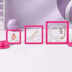 3d Floating Nail Gift Box Tips Display Stand Holder Packaging With Pet Film Jewelry Stones Presentation Case Custom Logo