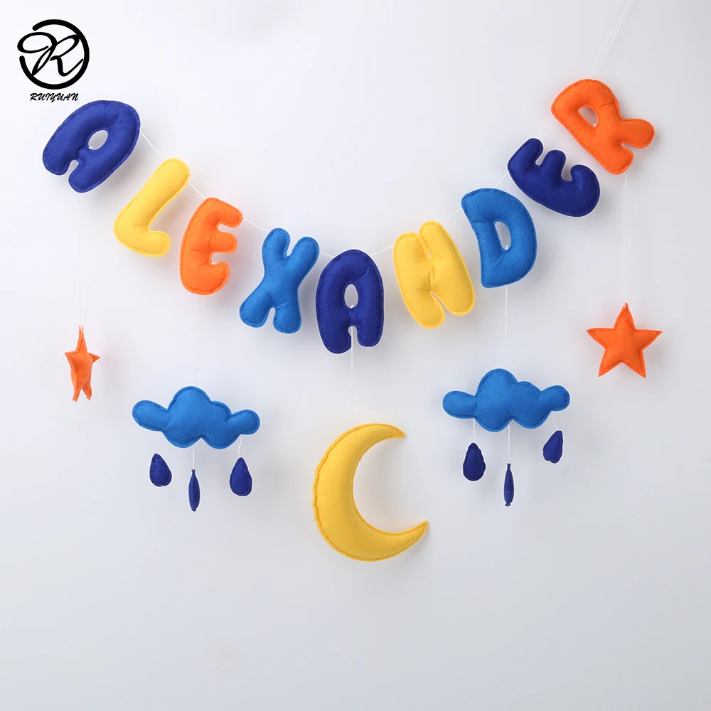 Alexander Garland Felt Letter Garland Handmade Alexander Banner Hanging Nursery Letter Felt Wall Decor for Kid