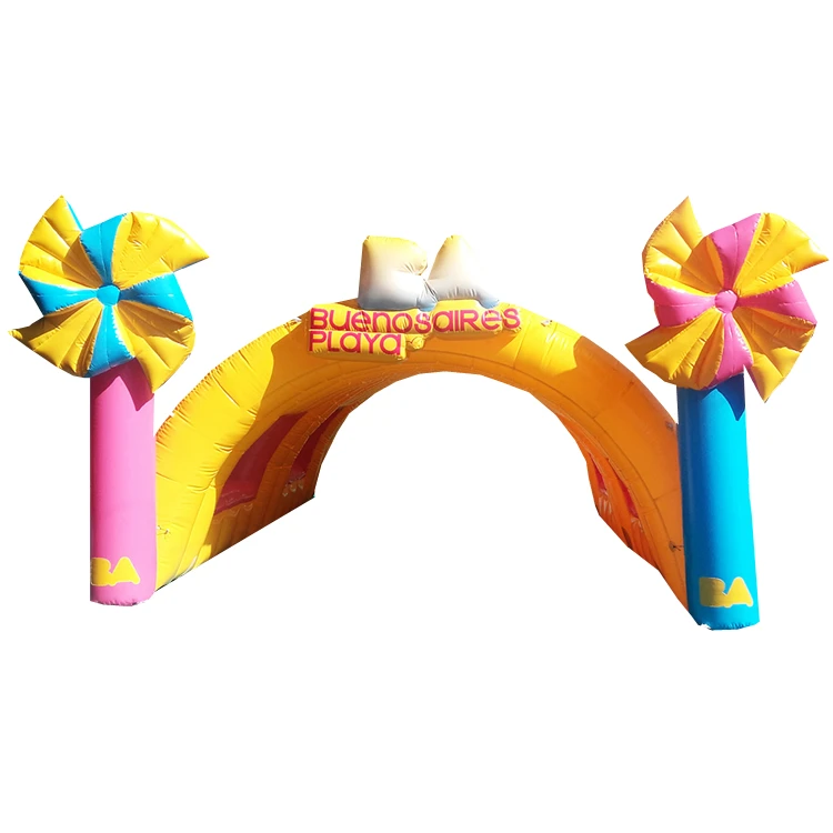 
advertising use products inflatable windmill arch tunnel logo replaceable for outdoor event 