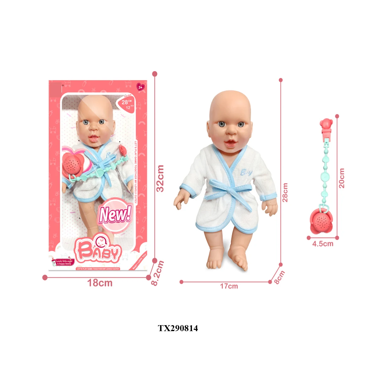 Tonny Toy 12 Inch Realistic Newborn Silicone Reborn  Baby Dolls For Kids Toy