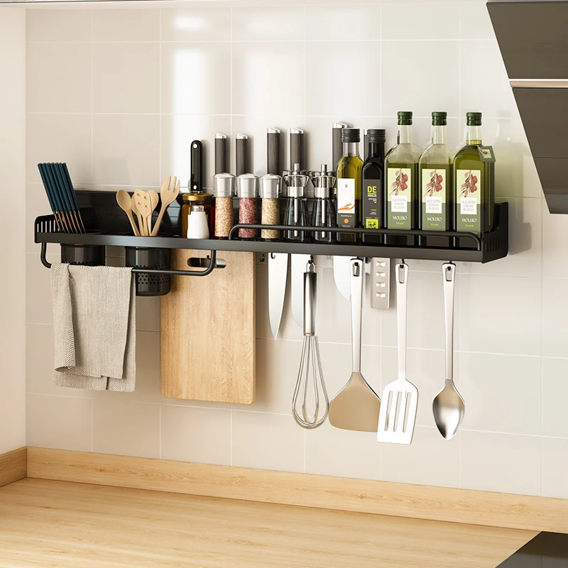 wall mounted kitchen organizer spice rack shelf storage holders & racks dish drainer rack