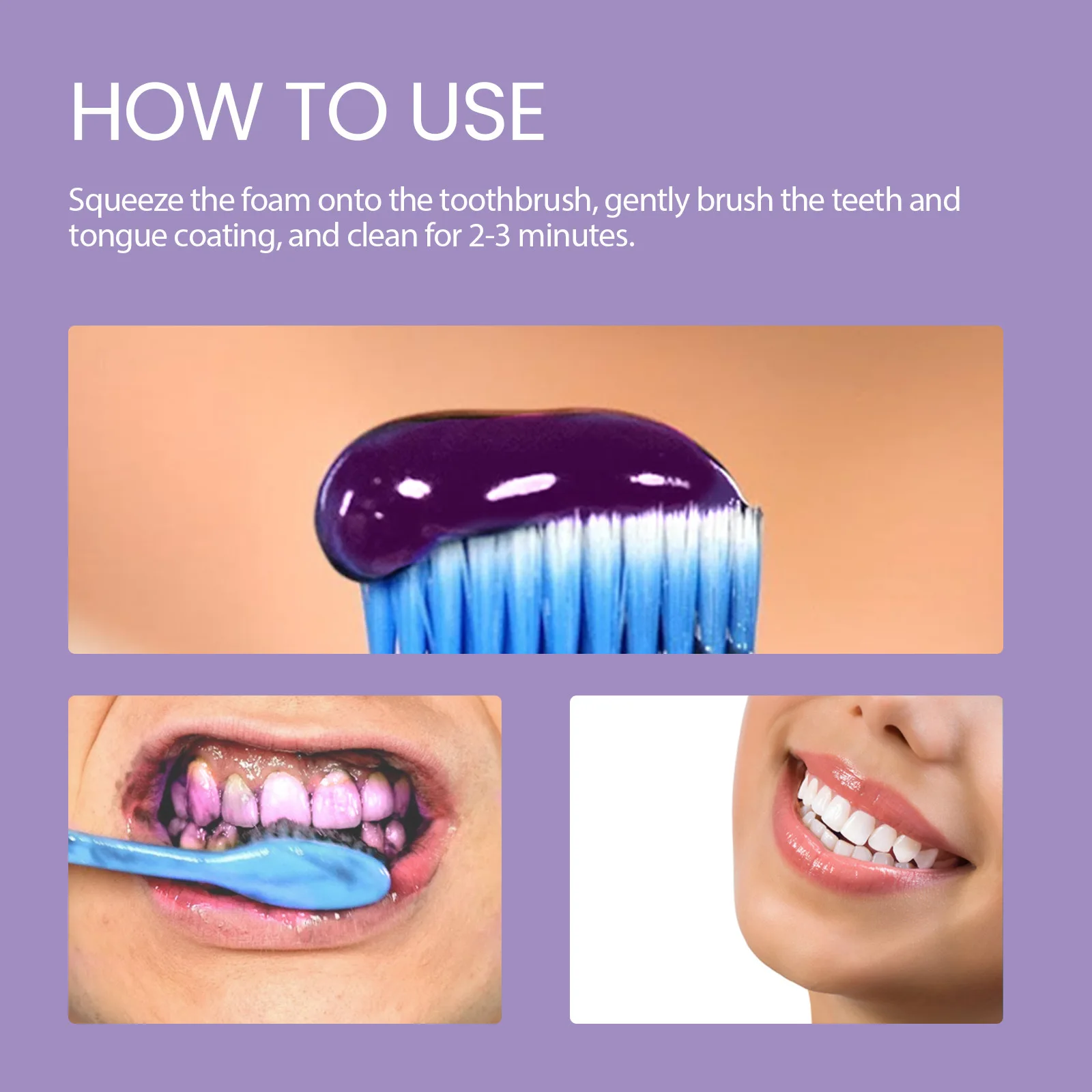 V34 Purple toothpaste teeth whitening 60g white teeth v34 colour corrector teeth whitening toothpaste at home