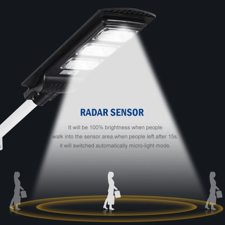  Мощный радар-датчик Smd водонепроницаемый уличный Ip65 30 Вт 60 90 120 встроенный все в одном светодиодный солнечный